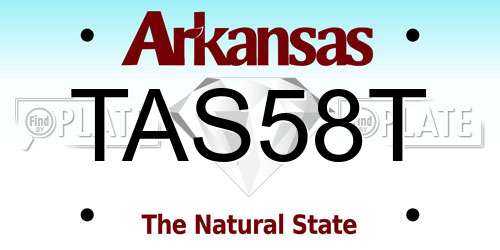 TAS58T Arkansas License Plate