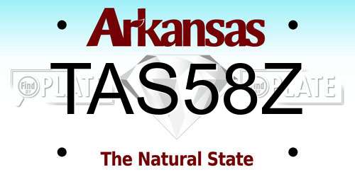 TAS58Z Arkansas License Plate