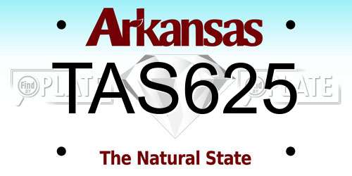 TAS625 Arkansas License Plate
