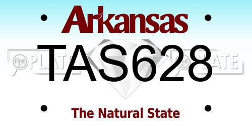 TAS628 Arkansas License Plate