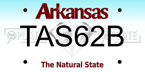 TAS62B Arkansas License Plate