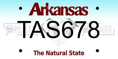TAS678 Arkansas License Plate