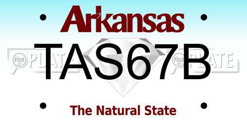 TAS67B Arkansas License Plate