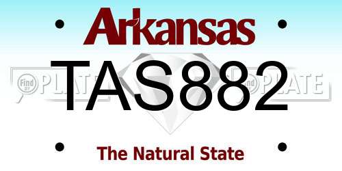 TAS882 Arkansas License Plate