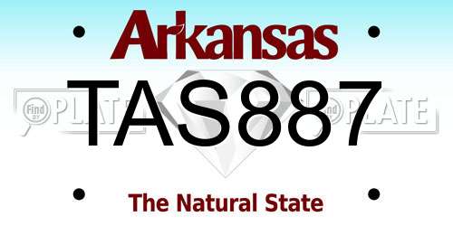 TAS887 Arkansas License Plate