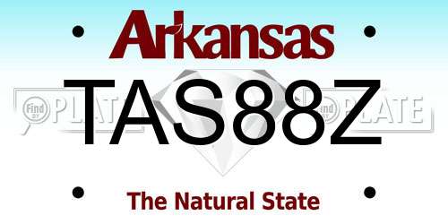 TAS88Z Arkansas License Plate