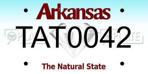 TAT0042 Arkansas License Plate
