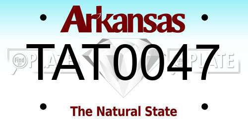 TAT0047 Arkansas License Plate
