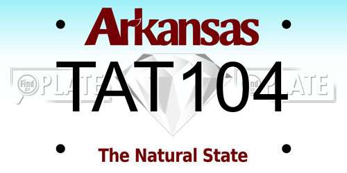 TAT104 Arkansas License Plate