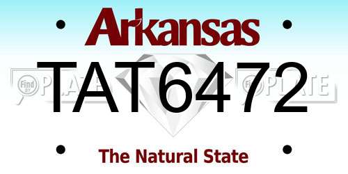 TAT6472 Arkansas License Plate