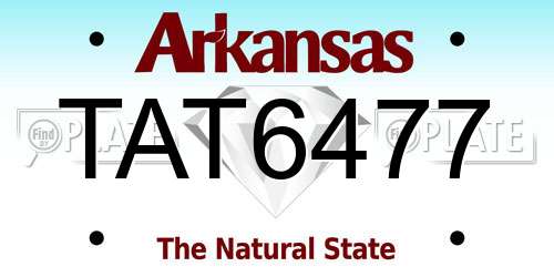 TAT6477 Arkansas License Plate