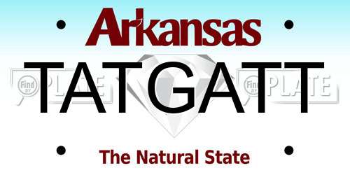 TATGATT Arkansas License Plate