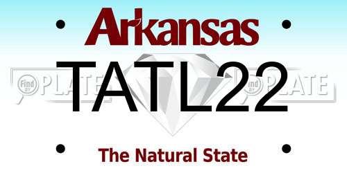 TATL22 Arkansas License Plate