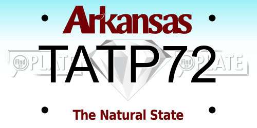 TATP72 Arkansas License Plate