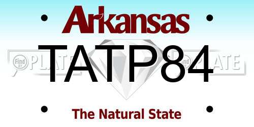 TATP84 Arkansas License Plate