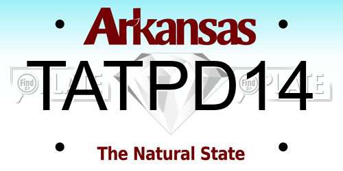 TATPD14 Arkansas License Plate