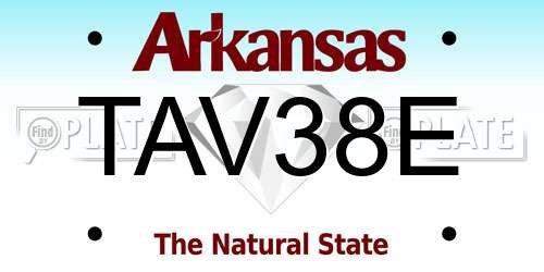 TAV38E Arkansas License Plate