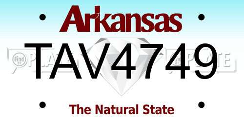 TAV4749 Arkansas License Plate