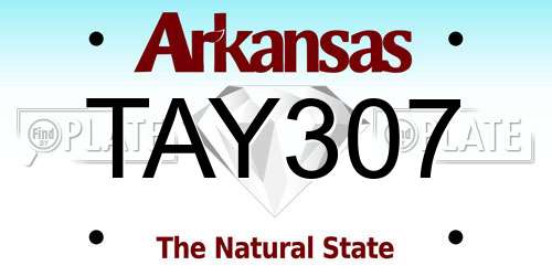 TAY307 Arkansas License Plate