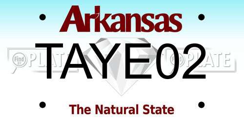 TAYE02 Arkansas License Plate