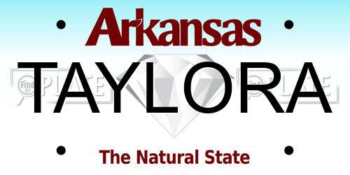 TAYLORA Arkansas License Plate
