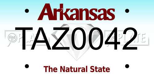 TAZ0042 Arkansas License Plate