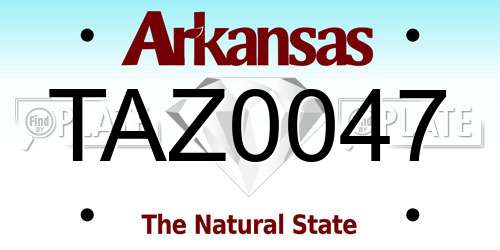 TAZ0047 Arkansas License Plate