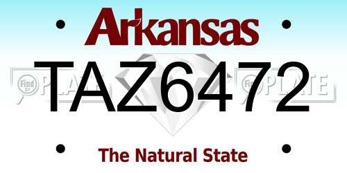 TAZ6472 Arkansas License Plate
