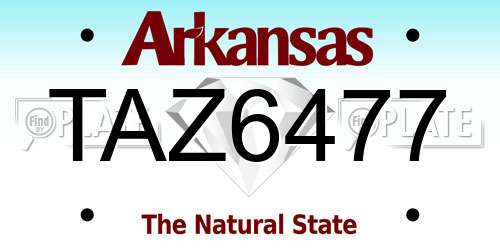 TAZ6477 Arkansas License Plate