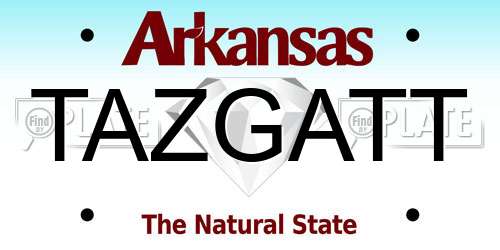 TAZGATT Arkansas License Plate