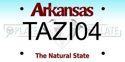 TAZI04 Arkansas License Plate