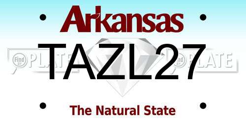 TAZL27 Arkansas License Plate