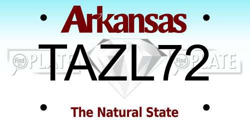 TAZL72 Arkansas License Plate