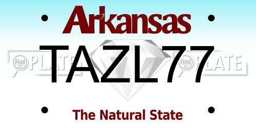TAZL77 Arkansas License Plate