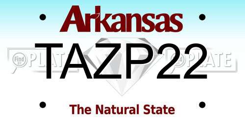 TAZP22 Arkansas License Plate