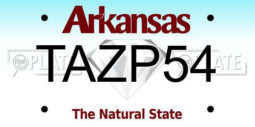 TAZP54 Arkansas License Plate