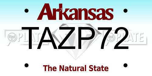 TAZP72 Arkansas License Plate