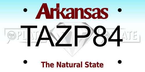 TAZP84 Arkansas License Plate