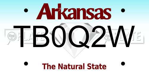 TB0Q2W Arkansas License Plate