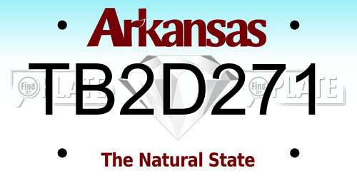TB2D271 Arkansas License Plate