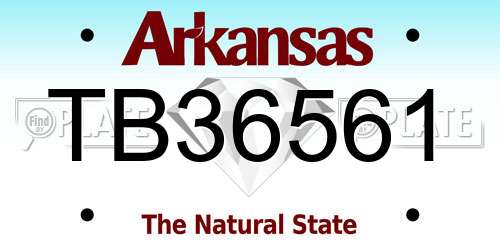 TB36561 Arkansas License Plate