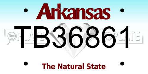 TB36861 Arkansas License Plate