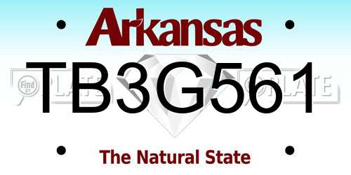 TB3G561 Arkansas License Plate