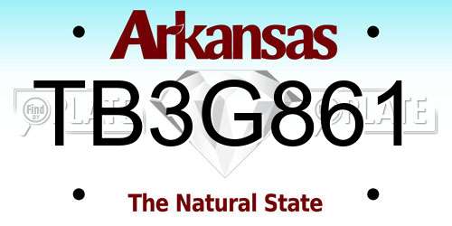 TB3G861 Arkansas License Plate