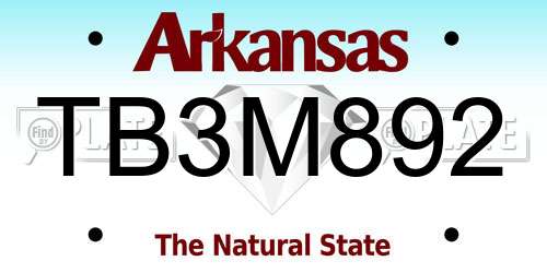 TB3M892 Arkansas License Plate