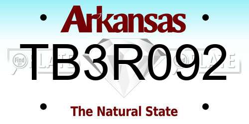 TB3R092 Arkansas License Plate