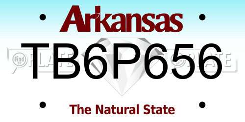 TB6P656 Arkansas License Plate