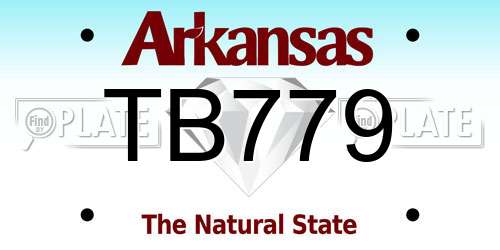 TB779 Arkansas License Plate