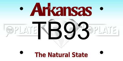 TB93 Arkansas License Plate