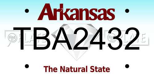 TBA2432 Arkansas License Plate